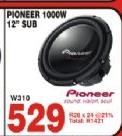Pioneer 1000W 12" Subwoofer