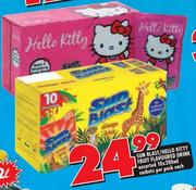 Sun Blast/Hello Kitty Fruit Flavoured Drink-10 x 200ml Sachets Per Pack Each