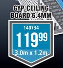 Gyp Ceiling Board 6.4mm 3.0m x 1.2m