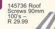 Roof Screws 90mm, 100's