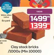 Clay Stock Bricks/1000s (Min 10000)