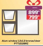 Aluminium Window 1.2 x 1.2 Bronze/Clear PTT1212BRZ