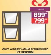Aluminium Window 1.2 x 1.2 Bronze/Clear PTT1212BRZ
