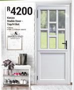 Swartland Kenzo Stable Door Top/H Bot (White) 900 x 2100mm