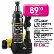 Mvp Superline 4 Ton Bottle Jack 204-391mm Lifting Range-Each