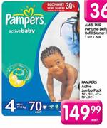 Pampers Active Jumbo Pack-54's Each
