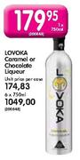 Lovoka Caramel or Chocolate Liqueur-750ml