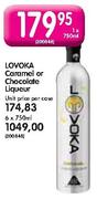 Lovoka Caramel or Chocolate Liqueur-6 x 750ml