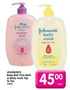 Johnson's Baby Bed Time Bath Or Baby Wash Top To Toe-550ml Each