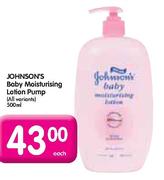 Johnson's Baby Moisturising Lotion Pump-500ml Each