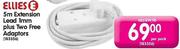 Ellies 5m Extension Lead 1mm Plus Two Free Adaptors-Per Pack