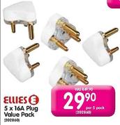 Ellies 5 x 16A Plug Value Pack-Per 5 Pack