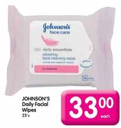 Johnson's Daily Facial Wipes-25's