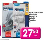 Meadowlands Classique Dessert Or Delight Topping-1ltr Each