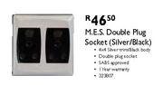 M.E.S Double Plug Socket(Silver/Black)