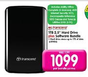 Transcend 1TB 2.5" Hard Drive Plus Software Bundle-Per Bundle