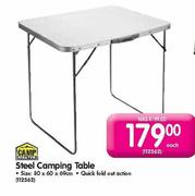 Camp Master Steel Camping Table-80x60x69cm