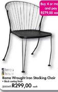 Roma Wrought Iron Stacking Chair-Each