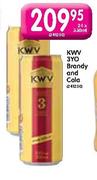 KWV 3YO Brandy And Cola-24X330ml