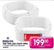 Reelco Flat Twin Plus Earth Wire-1.5mm x 20m 2 Core and Earth Per Pack