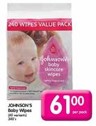 Johnson's Baby Wipes - 240's Per Pack