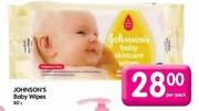 Johnson's Baby Wipes-80's Per Pack