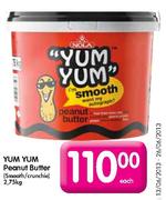 Yum Yum Peanut Butter (Smooth/Crunchie)-2.75kg Each