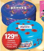 Cadbury Chocolates Heroes 700g,Roses 800g-Each