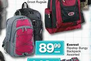 Everest Ripstop Bungy Backpack Assorted-Each
