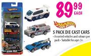 Hot Wheels 5 Pack Die Cast Cars-Each