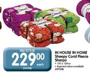 In House In Home Sheepy Coral Fleece Sherpa-Each