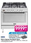 Delonghi 90cm 5 Burner Gas Electric Stove-DLGE90FSU/GE Each
