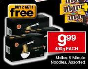 Udles 5 Minute Noodles-400gm Each