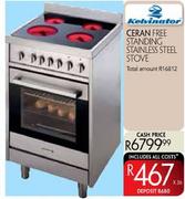 Kalvinator Ceran Free Standing Stainless Steel Stove