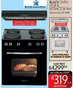 Kelvinator Black Oven Hob & Extractor Fan