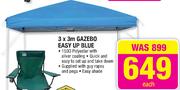 3x3m Gazebo Easy Up Blue Each