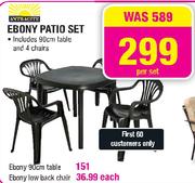 Ebony Patio Set-Per Set