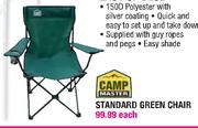 Camp Master Standard Green Chair Each