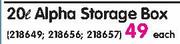Sal 20L Alpha Storage Box-Each