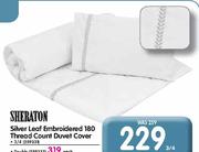 Sheraton Silver Leaf Embroidered 180 Thread Count Duvet Cover 3/4-Each