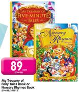 My Treasury Of Fairy Tales Book Or Nursery Rhymes Book-Each