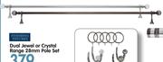 Dual Jewel Or Crystal Range 28mm Pole Set 1.5m