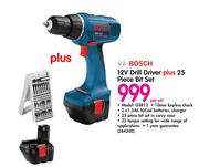 Bosch 12V Drill Driver Plus 25 Piece Bit Set-Per Set