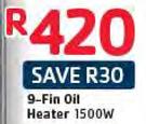  Aim 9 Fin Oil Heater 1500W
