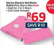 Electra Electric Hot Water Bottle Pink, Red Or Blue-Each