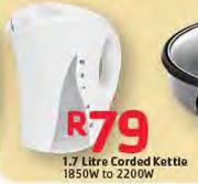  1.7Ltr Corded Kettle