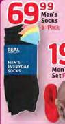 Men's Socks-5's Per Pack