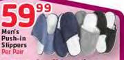 Men's Push-In Slippers-Per Pair