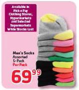 Men's Socks Assorted 5-Pack-Per Pack