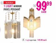 Eurolux 1Light Mirror Panel Pendant-Each